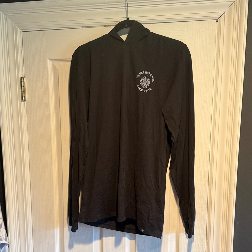 Black Long Sleeve Men's hooded shirt trump national bedminster